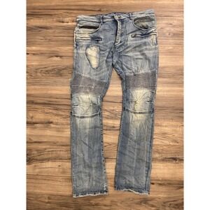 Rockstar‎ Men Skinny Jeans Size 36 Button Fly Faded Blue